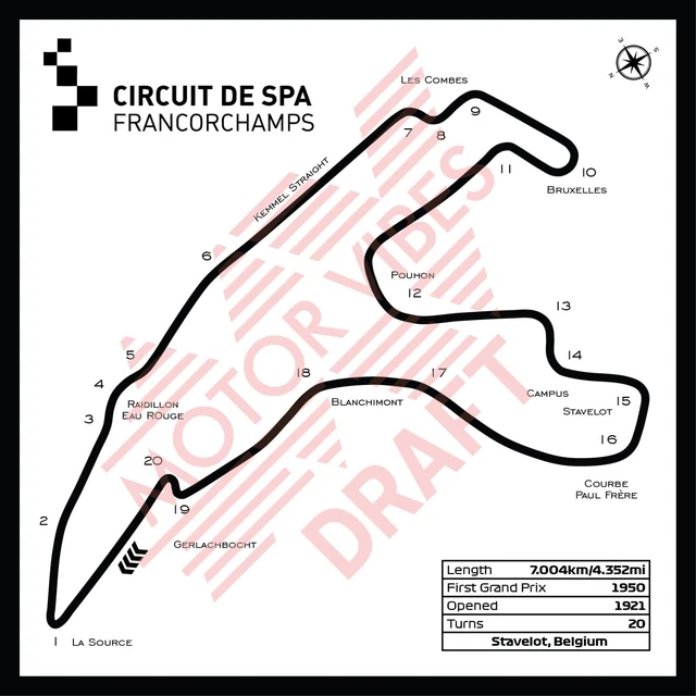 Goodwood Race Circuit 3D Wall Art – British Motorsport Track Map Print, Formula 1