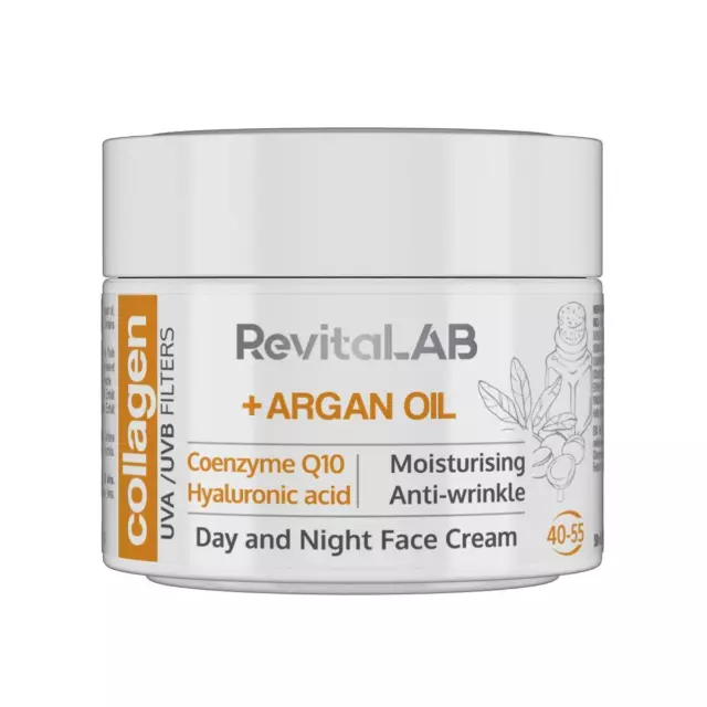 RevitaLAB - Crème de jour et de nuit au collagène hydratante et anti-âge enri...