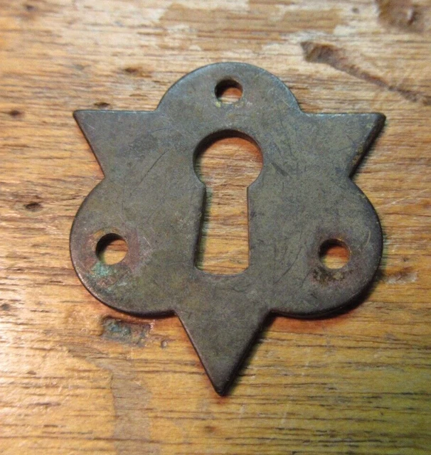 Vintage Brass Keyhole Back Plates Escutcheon #16