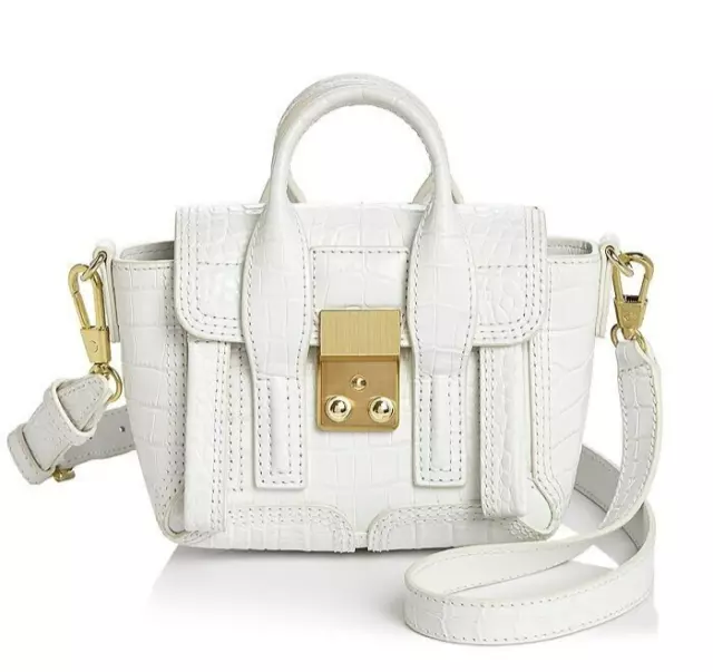 3.1 Phillip Lim Mini Pashli Antique White Leather Satchel Bag - MSRP $695.00