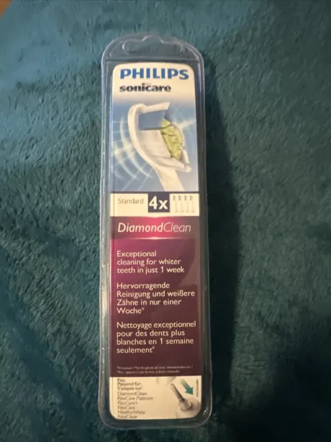 4 cabezales de cepillo de repuesto estándar Philips Sonicare DiamondClean blancos envío y envío gratuito