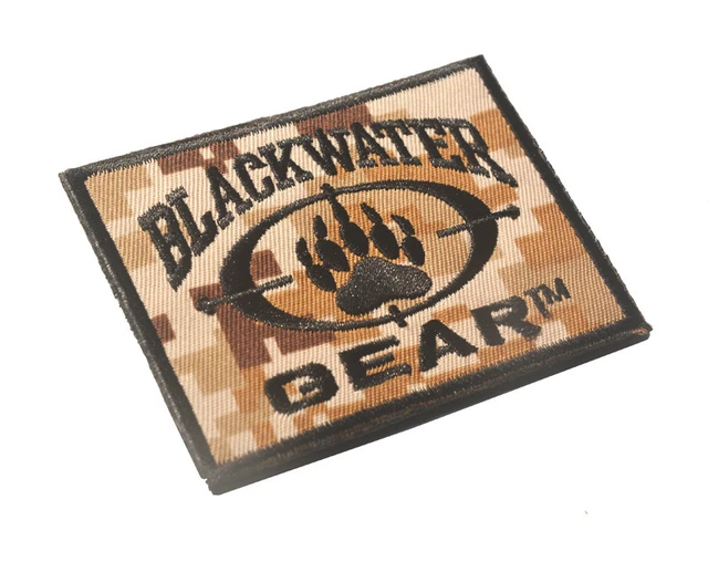 BLACK WATER BEAR TACTICAL MILITRAY 3D ARMY BADGE Embroidered HOOK LOOP