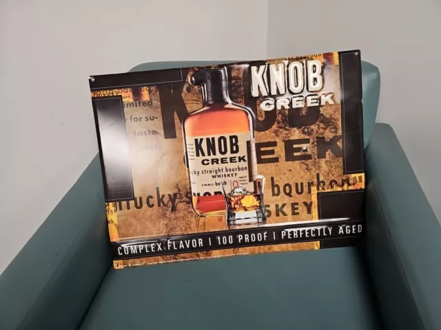 Knob Creek Kentucky Straight Bourbon Whiskey Metal Sign Wall Hanging 24x18 VTG