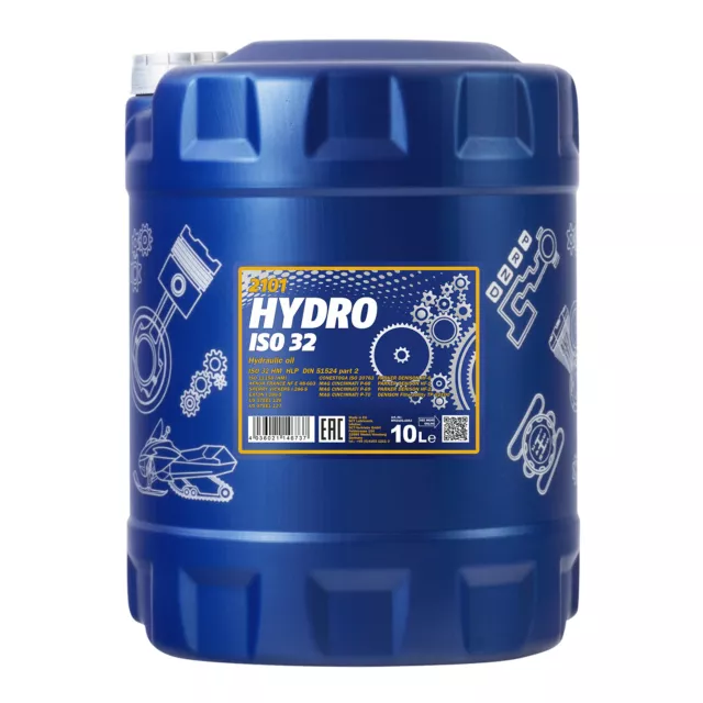 10 (1x10) litres MANNOL Hydro ISO HLP 32 huile hydraulique VDMA 24318, DIN 51524/2