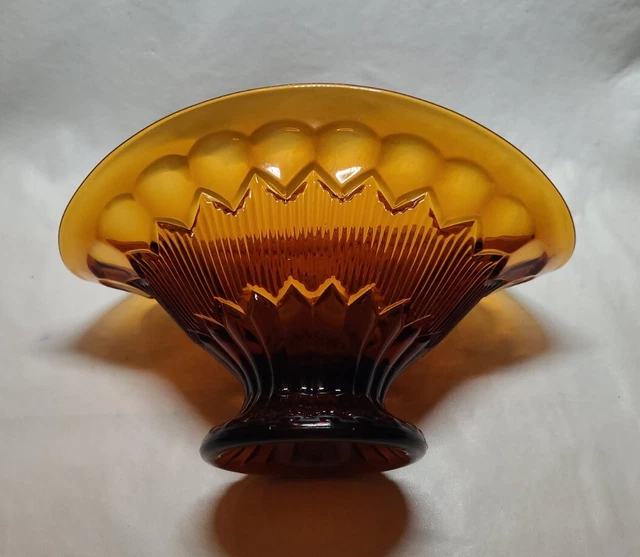VINTAGE IMPERIAL? VIKING? Depression Glass AMBER Fan Flame Pattern 8