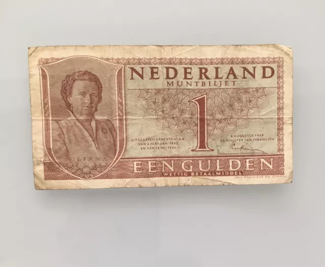 Billet Pays-Bas Nederland Hollande 1 Gulden du 08/08/1949 no 3MZ097119