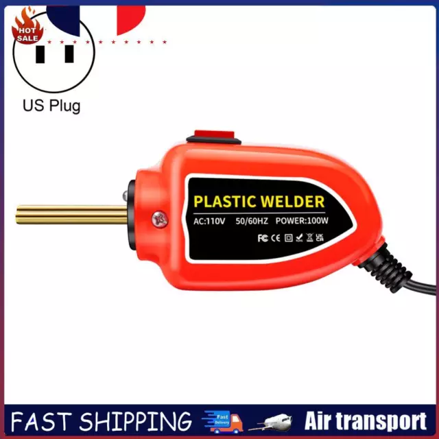 100W Plastic Welding Machine Hot Stapler Car Bumper Repair Kit (Red US) FR