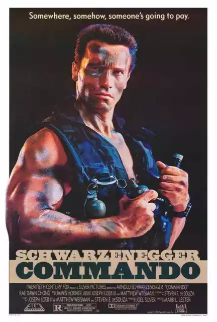 COMMANDO Movie POSTER 27x40 Arnold Schwarzenegger Rae Dawn Chong Dan Hedaya