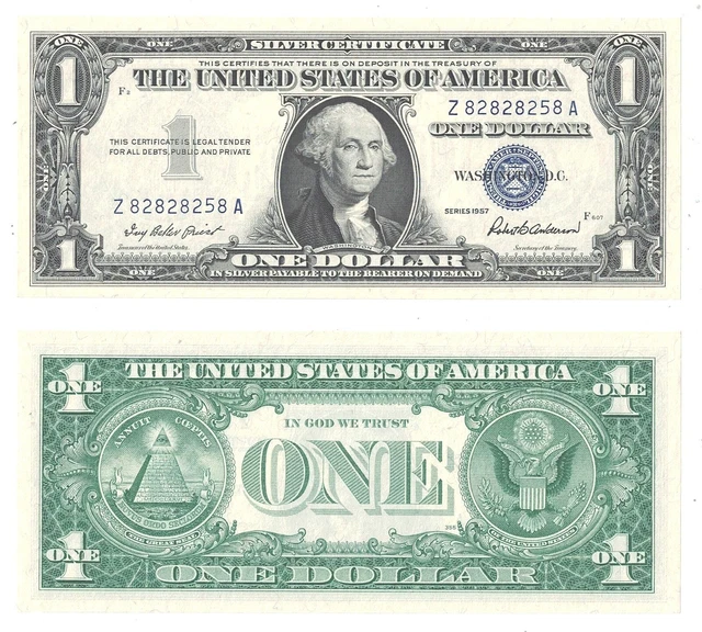1957 $1 Silver Certificate Fr 1619 Uncirculated #258