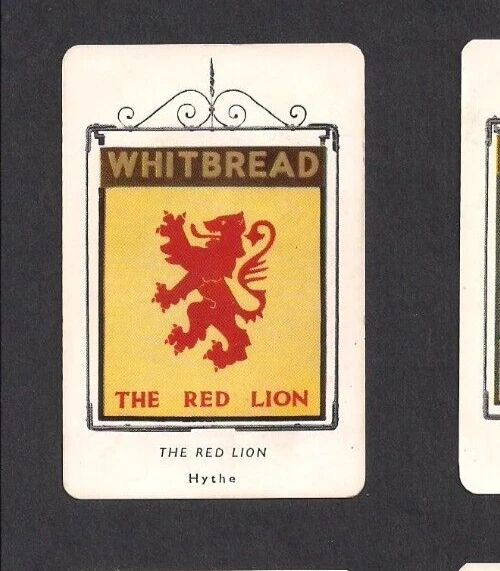 ORIGINAL WHITBREAD INN SIGN - RED LION, HYTHE, No 49, 3RD SERIES, PAPER ...