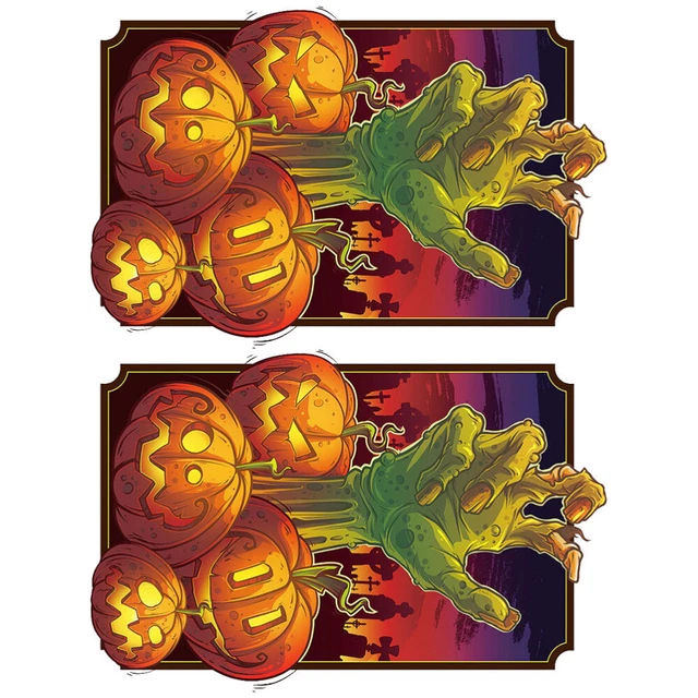 2PCS Halloween Pumpkin Wandaufkleber Selbstklebende Wandtattoo Dekoration