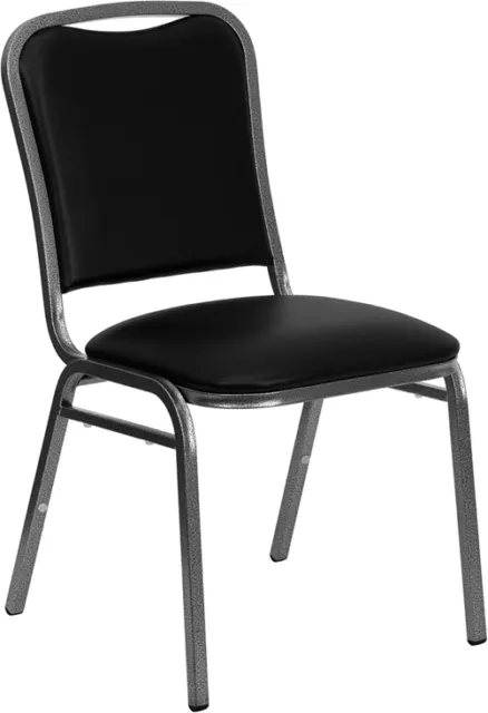 10 PACK Banquet Chair Black Vinyl Restaurant Chair Multipurpose Stacking Chair