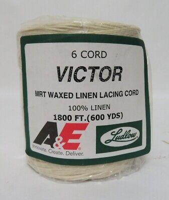 LINO encerado cordón Victor 6 capas alfombra trenzado hilo de cordel 600 yardas