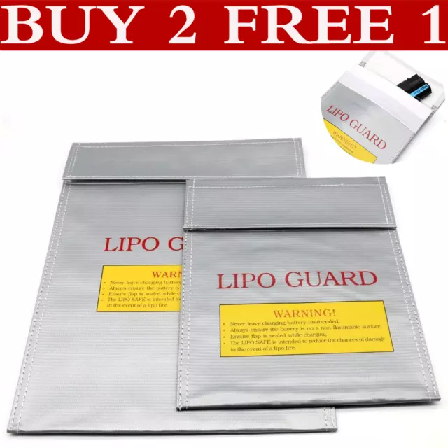 Fireproof RC LiPo Battery Safety Bag Safe Guard Charge Bag Storage Buy 2 Free 1