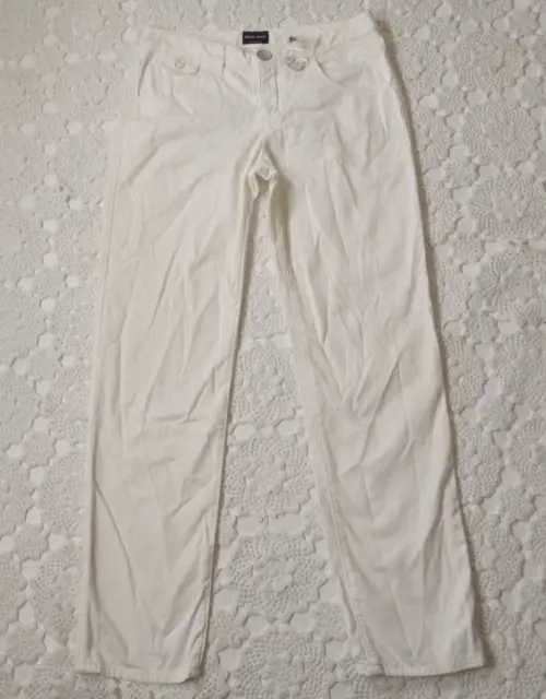 New? Giorgio Armani Skinny Jeans White Mid Rise 5 Pocket *Flaw Spots* 26 Women