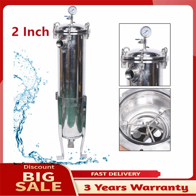 2" NPT Bag Filter Housing 304 Stainless Steel 150 Psi In/Out #2 with mesh usaest