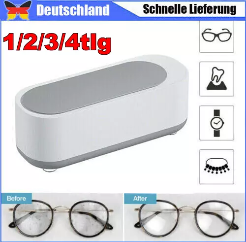 1/2/3/4tlg Ultraschallreiniger Brillen Uhren Klein Tragbar Multifunktion