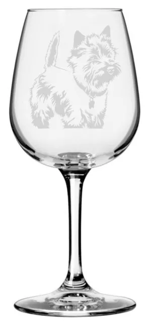 Cairn Terrier Dog Themed Etched All Purpose 12.75oz Wine Glass