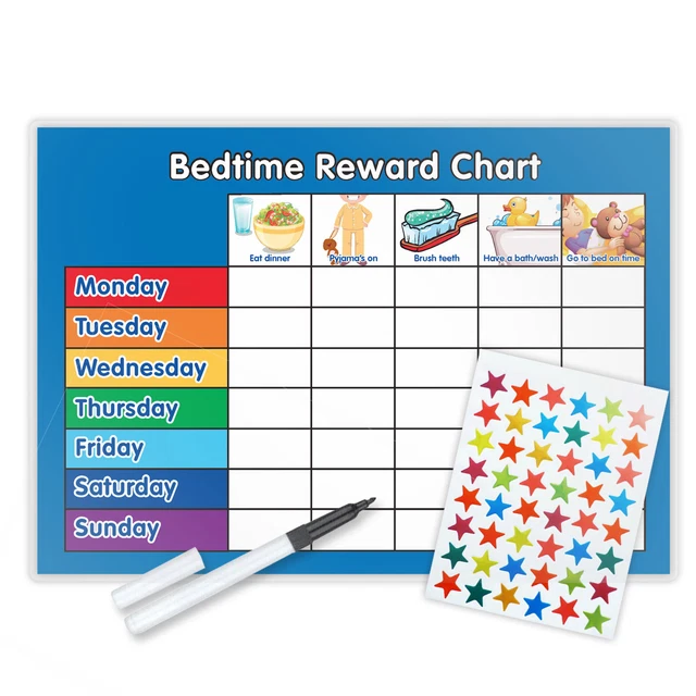 REWARD CHART FOR Bedtime Routine Magnetic Available Free Pen & Stars ...