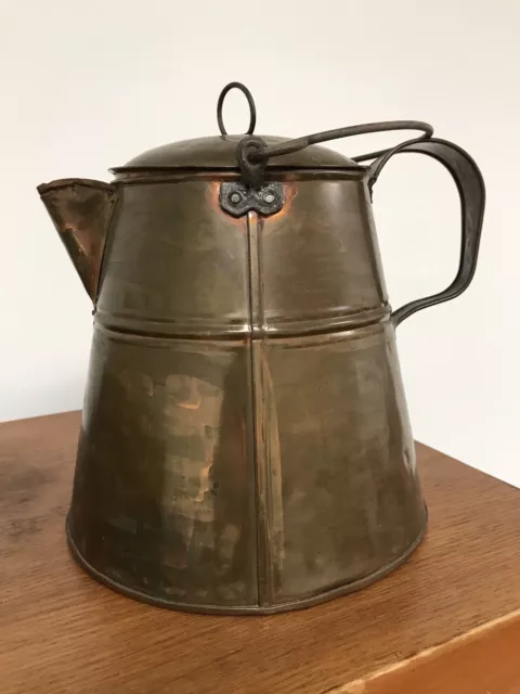 Copper Pitcher Jug w/ lid ~ Antique & Handcrafted Rare Vintage Cooper Pitcher