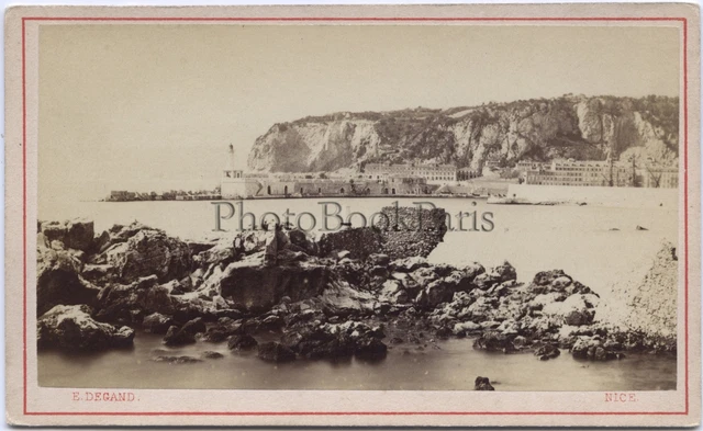 Tirage Albuminé Vintage - Vue Générale D'Antibes Par G.J. France Circa 1880 - 21x27 Cm