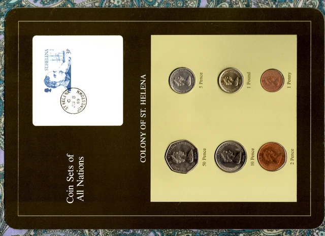 Coin Sets of All Nations St. Helena 1984 UNC 1 Pound 50,10,5,2,1 Pence JU.8.89