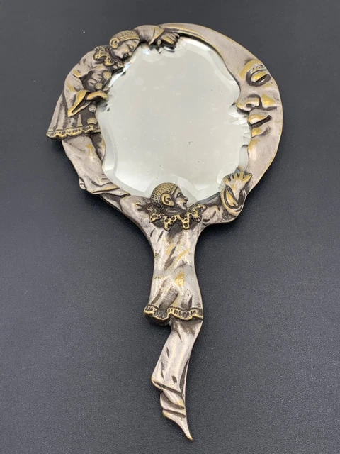 Miroir à Main Art Nouveau Nixen – Bronze, Rond, 30cm – Veronese, Neuf
