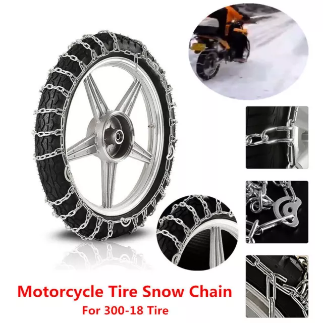 1x For 300-18 Motorcycle Tire Snow Chain AntiSkid Emergency Winter Safty Driving