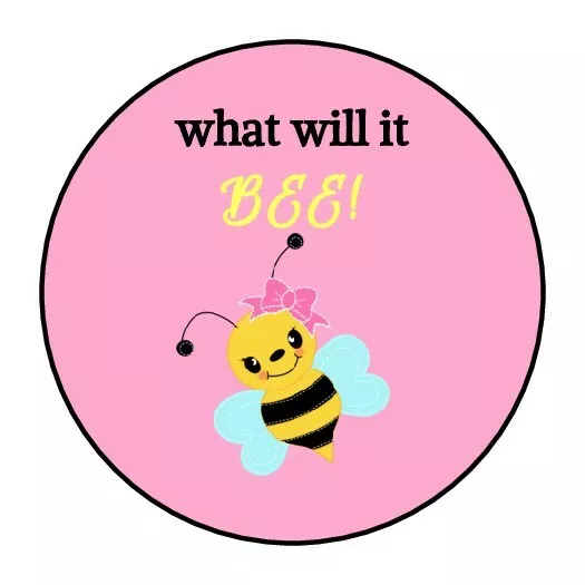 30 Gender Reveal Party Stickers Baby Shower "what will it bee" labels