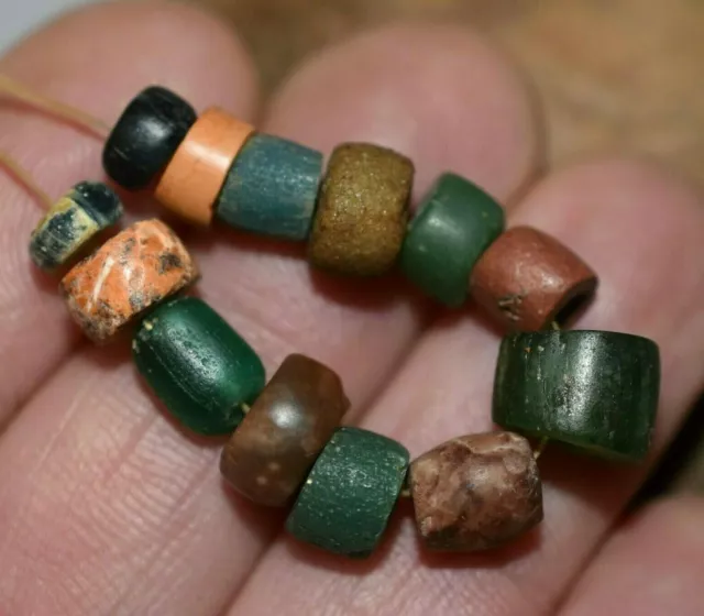 Ancient Glass Stone Excavated Djenne Dig Beads Mali African Trade 1000 Years Old