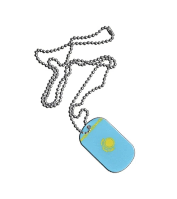 Dog Tag Fahne Flagge Kasachstan DogTag 3x5cm Kette mit Anhänger