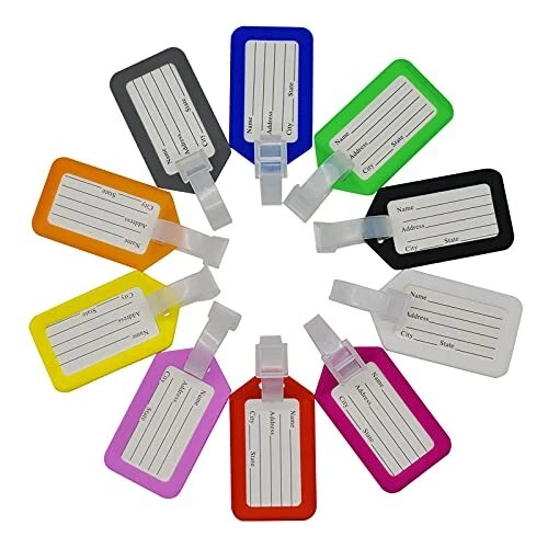 30PCS Luggage Tags Multicolor Suitcase ID Labels Bag Name Tag Travel Accessories