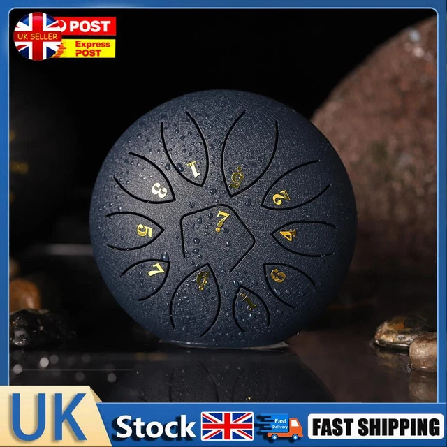 6 Inch 11-Note Tongue Drum with Drumsticks Hand Pan Ethereal Drums (Navy) Hot