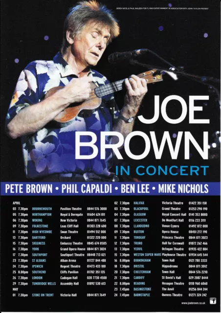 Joe Brown 'IN CONCERT' 2014 UK Tour A5 Flyer New