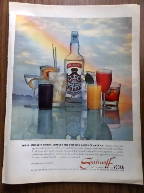 1959 Smirnoff Vodka Ad These Drinks changed the Habits of America