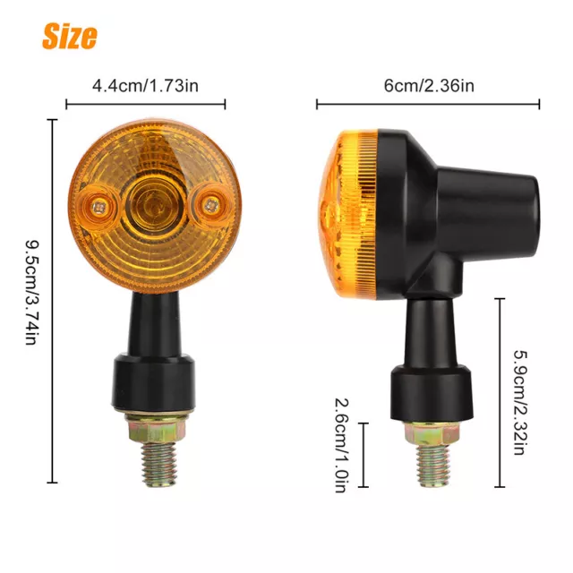 2*-AMBER -INDICATORS TURN-SIGNAL LIGHT AMBER MOTORCYCLE BLINKER LIGHTS 6-Volt 2