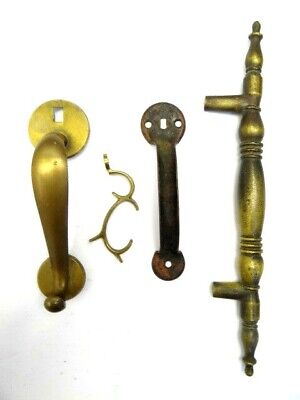 Antique & Vintage Lot Used Metal Brass Door Pulls Handles Cabinet Hardware Parts