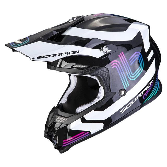 Scorpion VX-16 Evo Air Tub Metal Black-White Offroad Helmet