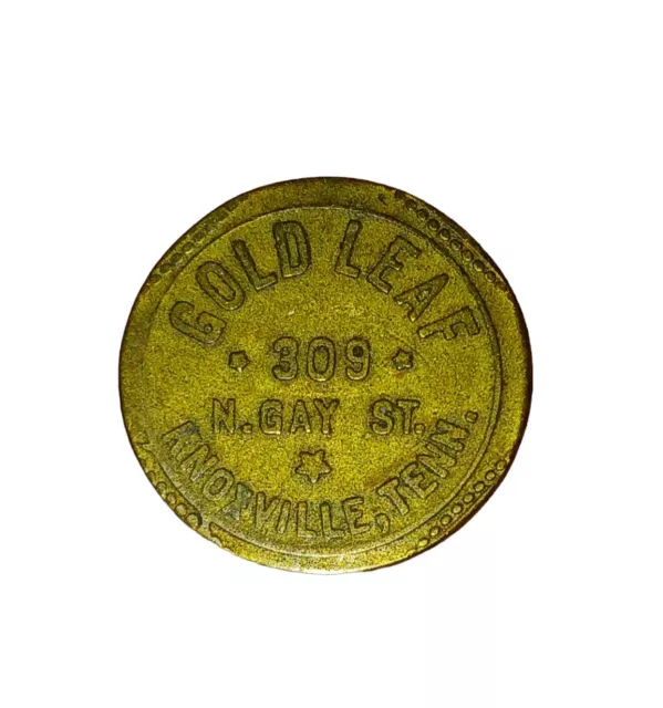 Rare Gold Leaf Knoxville Tennessee 2 1/2 Cent Trade Token - 309 N. Gay St