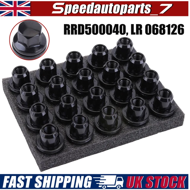 20 Black Solid Steel Wheel Lug Nuts For Land Rover Range Rover Sport - 14mm X 1.5