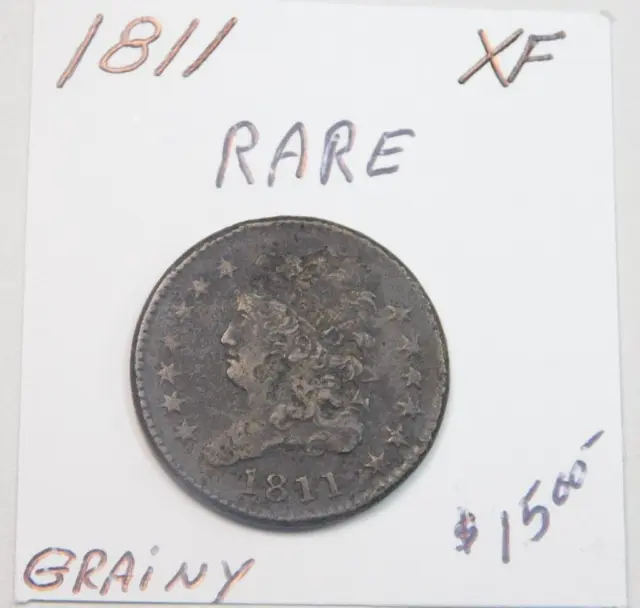 Super Scarce 1811 Half Cent Xf Original But Grainy - Xf Bid $3,500 - Free Ship⭐⭐
