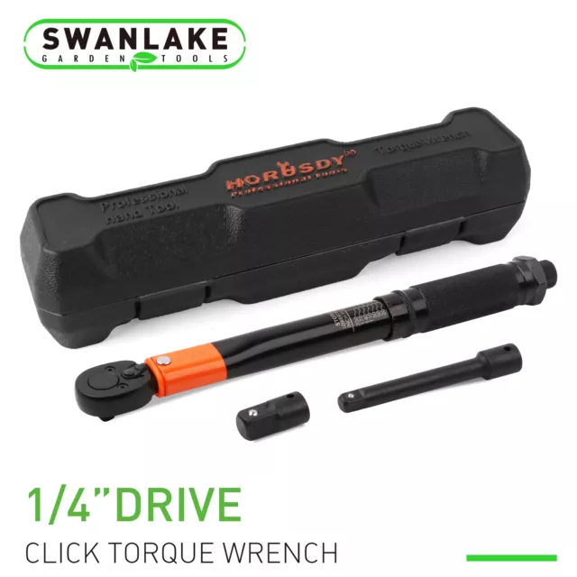 1/4" Torque Wrench Snap Socket Professional Drive Click Type Ratcheting