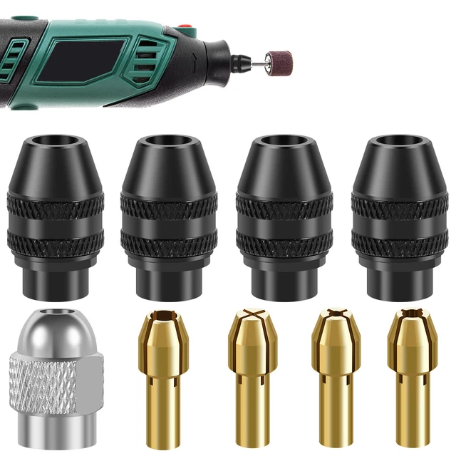 9Pcs Electric Grinder Collet Set Sturdy Drill Chuck Collet Kit 1/32 -1/8inch ☌