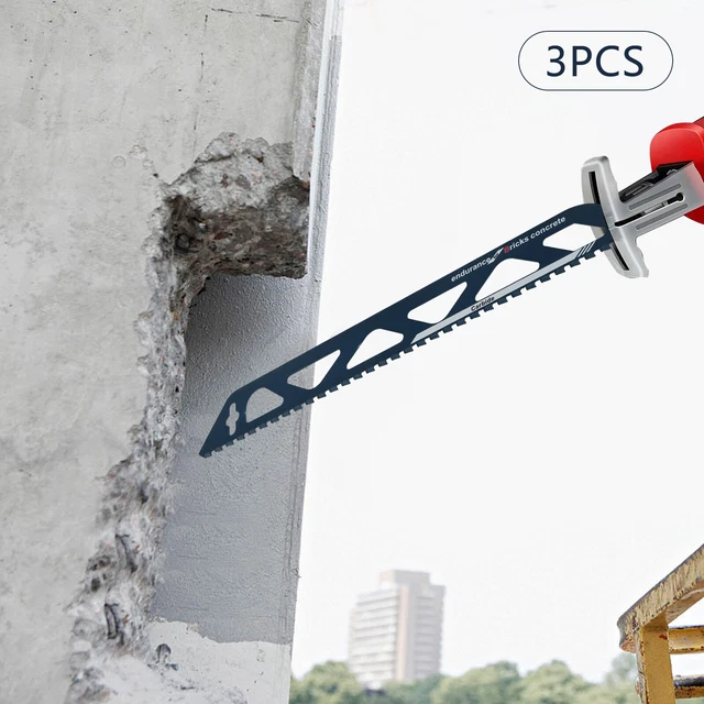 3* Reciprocating Saw Blade for Cutting Brick, Fiber Cement Universal Shank 20in