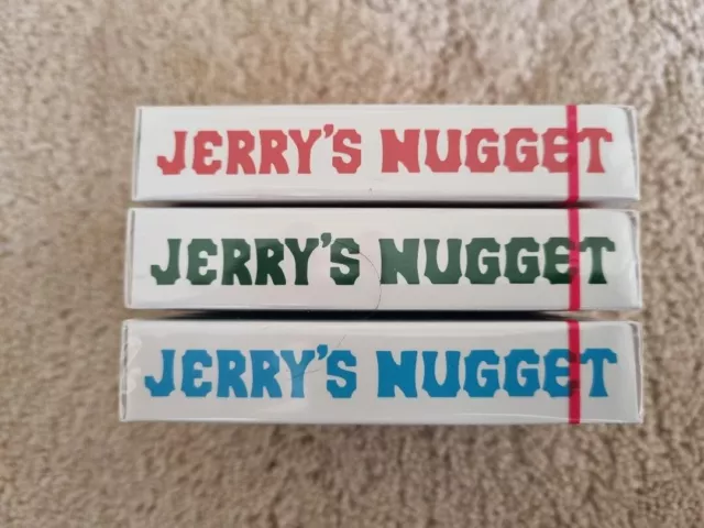 Jerrys Nugget Mono Tone Marked Playing Cards Rare Limited 3 Deck Set not Bicycle 3