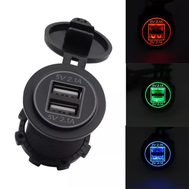 12V Car Cigarette USB Charger 2 Way Lighter Socket Dual Port Power Adapter Plug