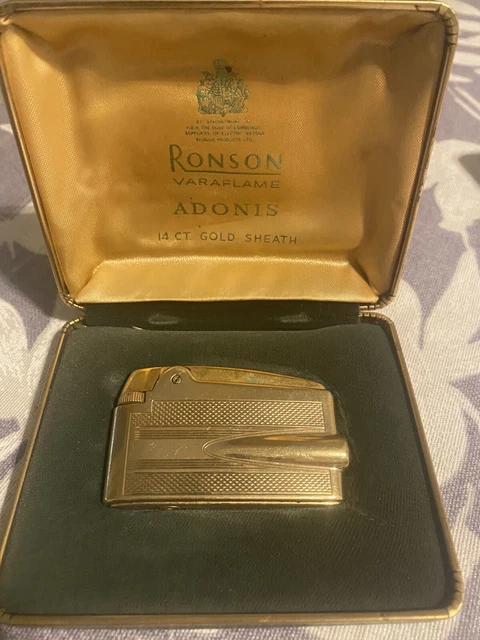 ronson varaflame Adonis 14 Ct. Gold Sheath
