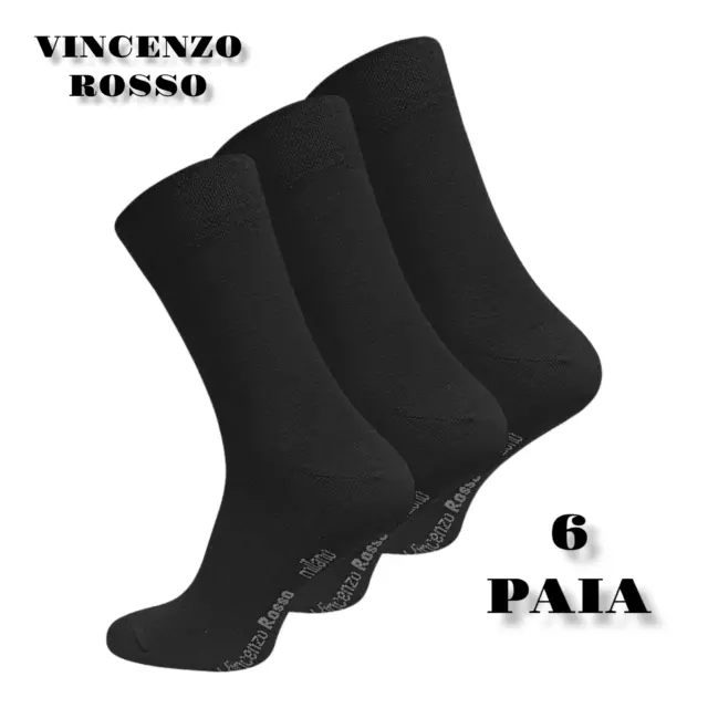 N.6 Paia calze calzini uomo cotone media lunghezza  39-42 /43-46 made in ITALY
