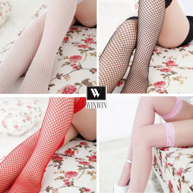 Fashion Women's Sexy Fishnet Stockings Socks Pantyhose Thigh Highs Black White