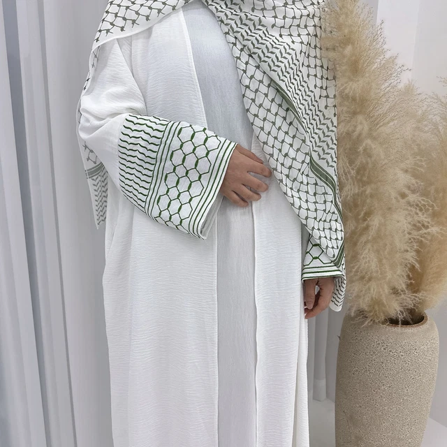 EID MUSLIM ABAYA Islamic Embroidery Cardigan Dubai Turkey Robe Arab ...